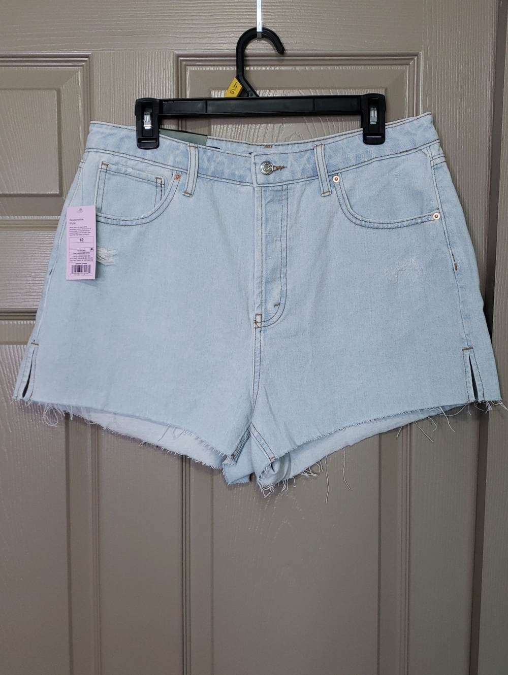 Wild Fable Target Light Blue Denim Super High rise Cutoff shorts Size 12